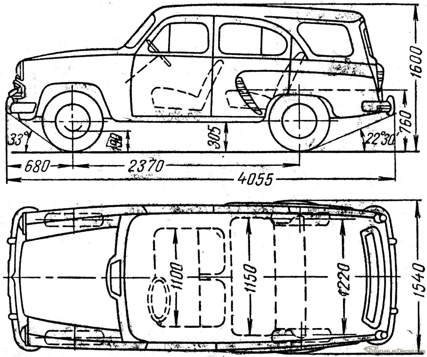 Чертеж москвич 407